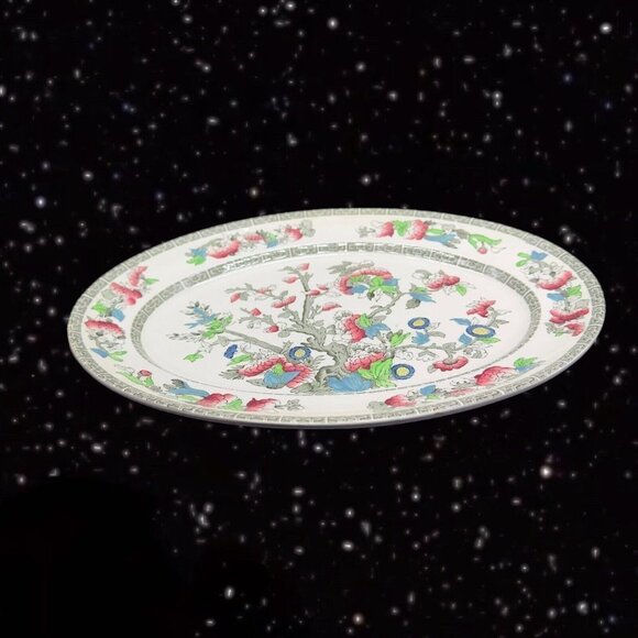 Johnson Brothers Indian Tree Oval Serving Platter Dish Large Painted Ceramic 12” - Picture 5 of 13